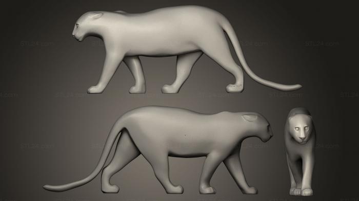 Статуэтки львы тигры сфинксы (Пантра нуар, STKL_0079) 3D модель для ЧПУ станка